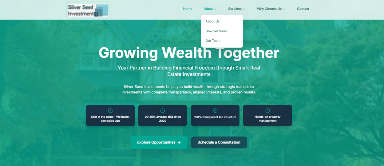 Silver Seed Investment website screenshot