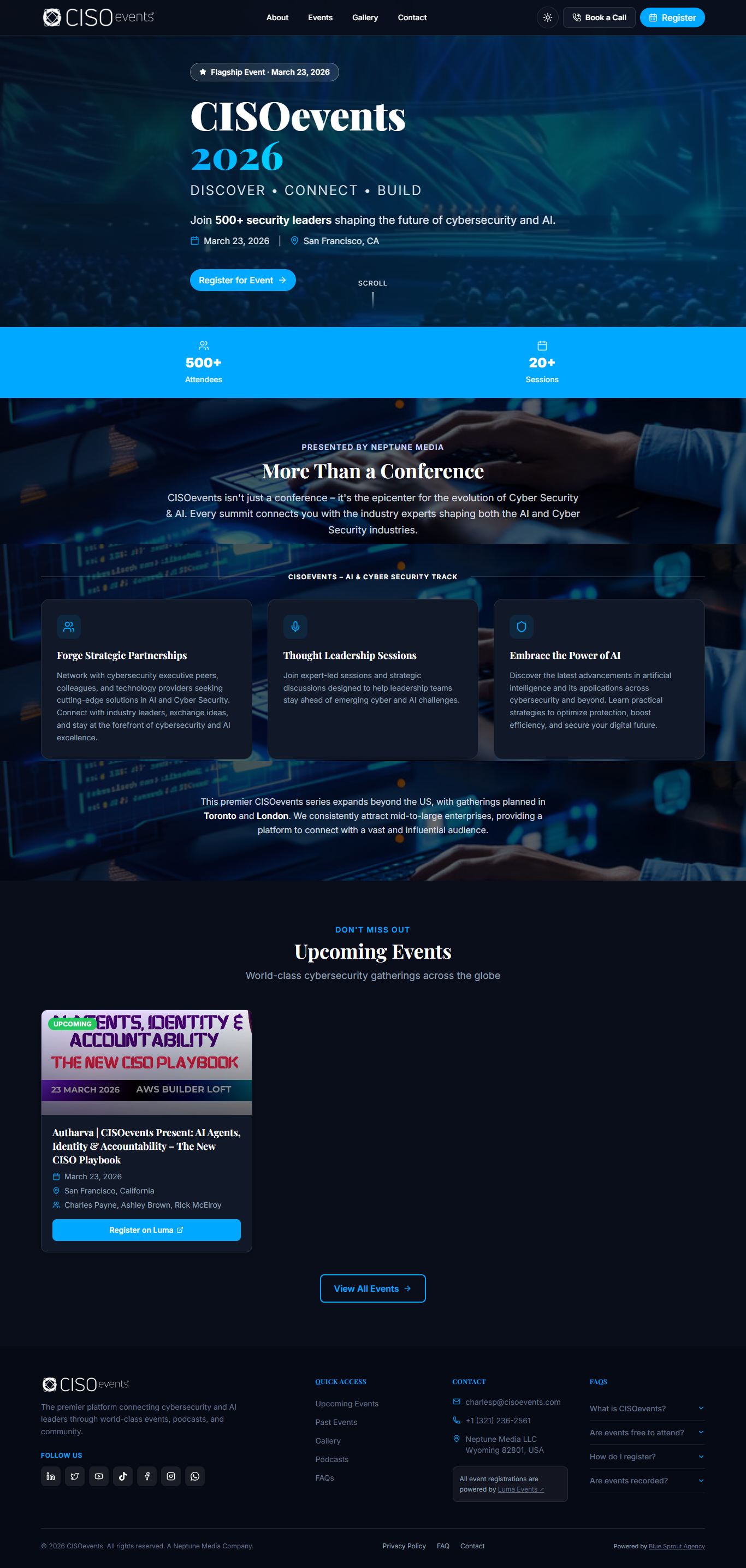 CISO Events website screenshot